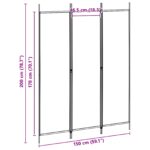 vidaXL 3-panelový paravan Béžová 150 x 200 cm Látka – Obrázok 8