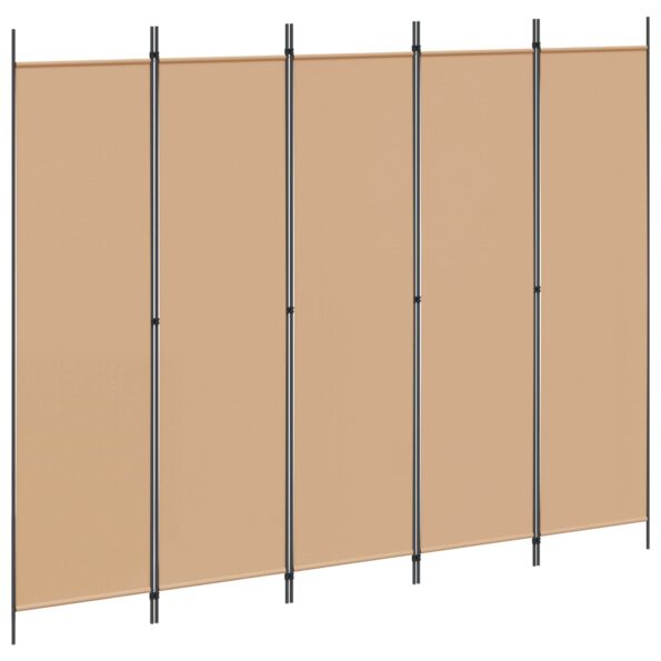vidaXL 5-panelový paraván Béžová 250 x 200 cm Látka – Obrázok 2