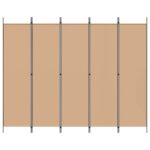 vidaXL 5-panelový paraván Béžová 250 x 200 cm Látka – Obrázok 4
