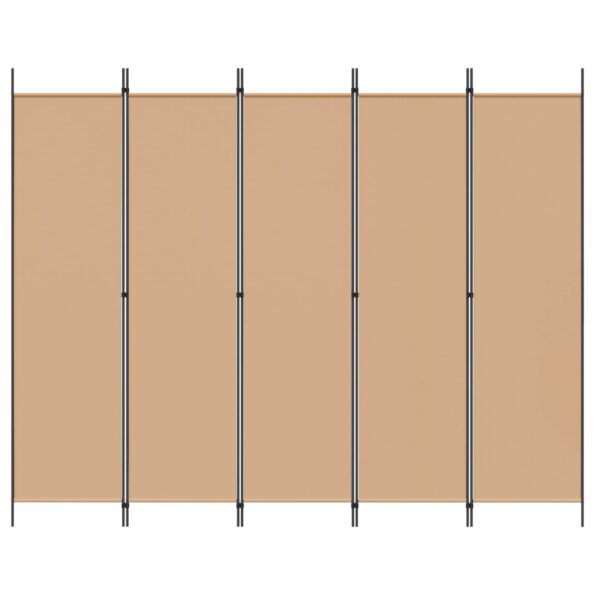 vidaXL 5-panelový paraván Béžová 250 x 200 cm Látka – Obrázok 4