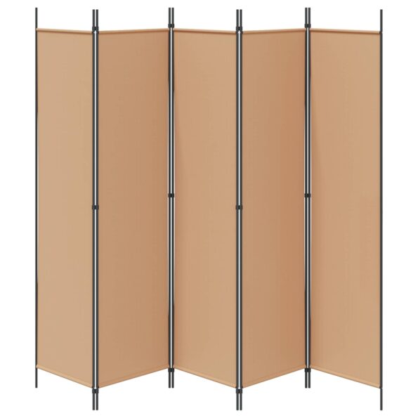 vidaXL 5-panelový paraván Béžová 250 x 200 cm Látka – Obrázok 6