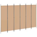 vidaXL 6-panelový paraván Béžová 300 x 200 cm Látka – Obrázok 2