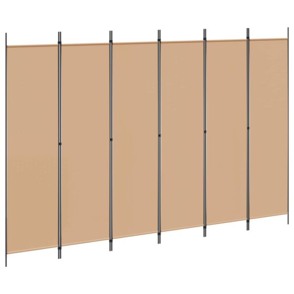 vidaXL 6-panelový paraván Béžová 300 x 200 cm Látka – Obrázok 2