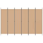 vidaXL 6-panelový paraván Béžová 300 x 200 cm Látka – Obrázok 4