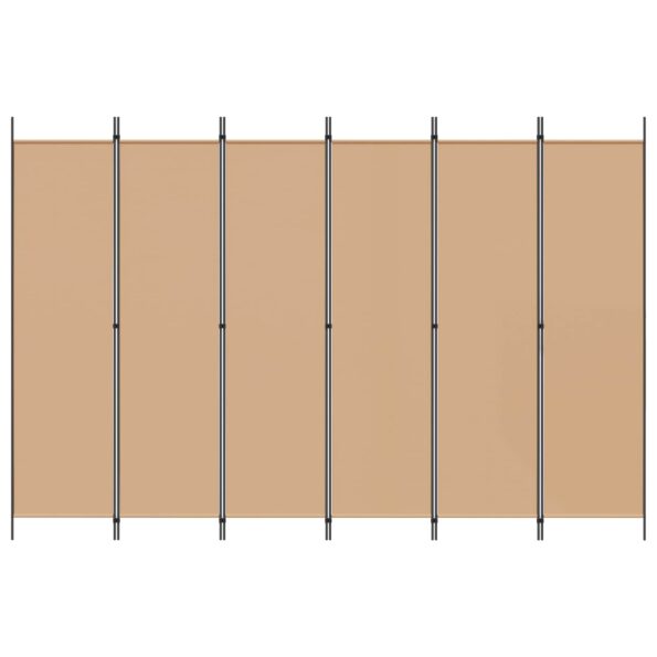 vidaXL 6-panelový paraván Béžová 300 x 200 cm Látka – Obrázok 4