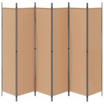 vidaXL 6-panelový paraván Béžová 300 x 200 cm Látka – Obrázok 6
