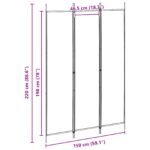 vidaXL 3-panelový paravan Béžová 150 x 220 cm Látka – Obrázok 8