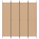 vidaXL 4-panelový rozdeľovač miestnosti Béžová 200 x 220 cm Látka – Obrázok 4