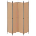 vidaXL 4-panelový rozdeľovač miestnosti Béžová 200 x 220 cm Látka – Obrázok 6