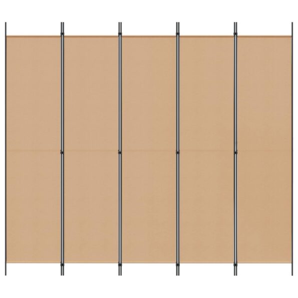 vidaXL 5-panelový paraván Béžová 250 x 220 cm Látka – Obrázok 4