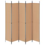 vidaXL 5-panelový paraván Béžová 250 x 220 cm Látka – Obrázok 6