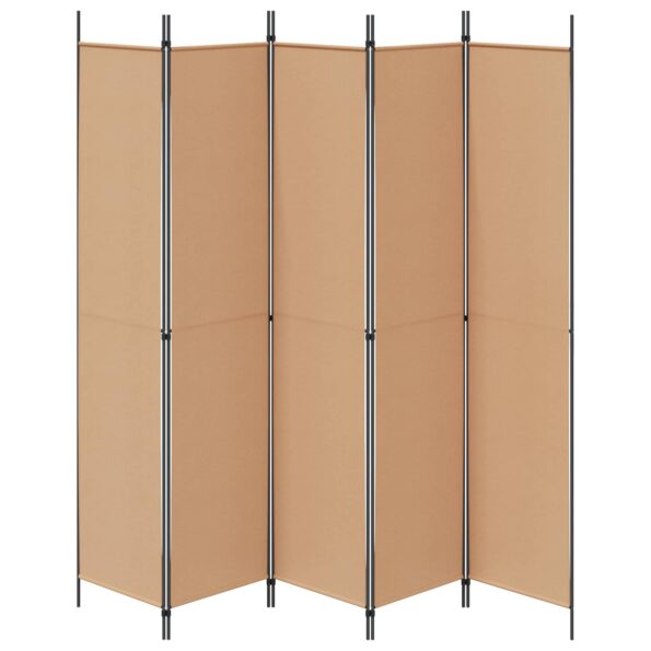 vidaXL 5-panelový paraván Béžová 250 x 220 cm Látka – Obrázok 6