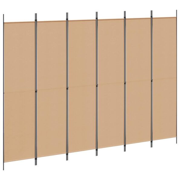 vidaXL 6-panelový paraván Béžová 300 x 220 cm Látka – Obrázok 2