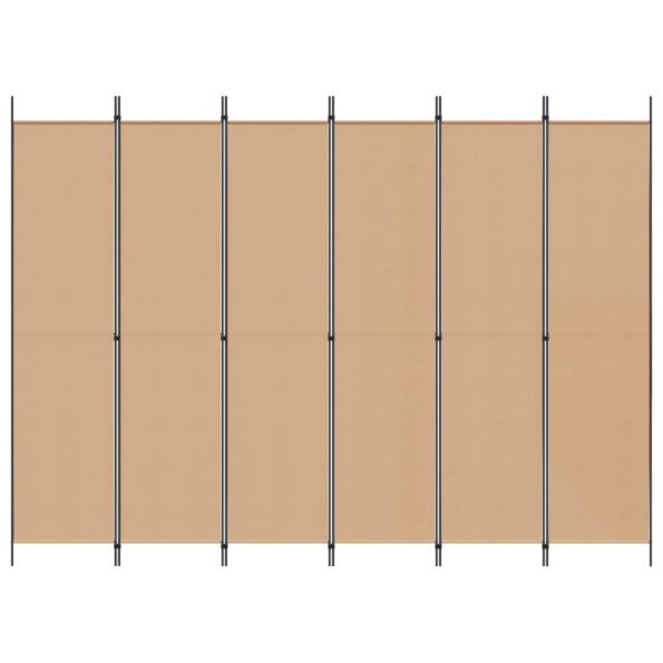 vidaXL 6-panelový paraván Béžová 300 x 220 cm Látka – Obrázok 4