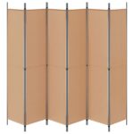 vidaXL 6-panelový paraván Béžová 300 x 220 cm Látka – Obrázok 6
