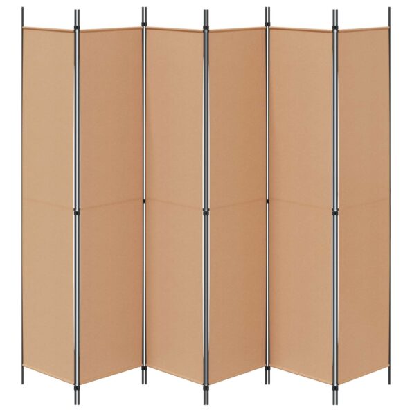 vidaXL 6-panelový paraván Béžová 300 x 220 cm Látka – Obrázok 6