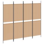 vidaXL 4-panelový paraván Béžová 200 x 180 cm Látka – Obrázok 2