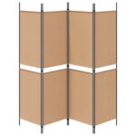 vidaXL 4-panelový paraván Béžová 200 x 180 cm Látka – Obrázok 6