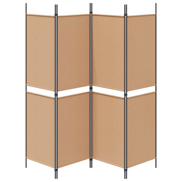 vidaXL 4-panelový paraván Béžová 200 x 180 cm Látka – Obrázok 6
