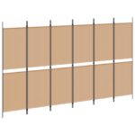 vidaXL 6-panelový paraván Béžová 300 x 180 cm Látka – Obrázok 2