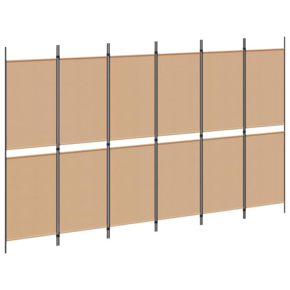 vidaXL 6-panelový paraván Béžová 300 x 180 cm Látka – Obrázok 2