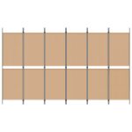 vidaXL 6-panelový paraván Béžová 300 x 180 cm Látka – Obrázok 4