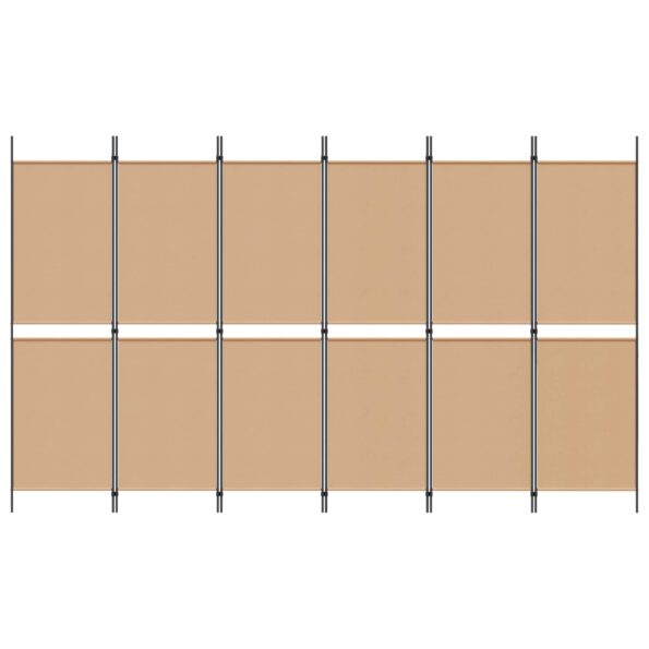 vidaXL 6-panelový paraván Béžová 300 x 180 cm Látka – Obrázok 4
