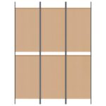 vidaXL 3-panelový paraván Béžová 150 x 200 cm Látka – Obrázok 4