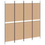 vidaXL 4-panelový rozdeľovač miestnosti Béžová 200 x 200 cm Látka – Obrázok 2