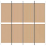vidaXL 4-panelový rozdeľovač miestnosti Béžová 200 x 200 cm Látka – Obrázok 4