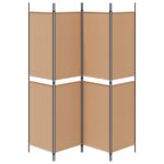 vidaXL 4-panelový rozdeľovač miestnosti Béžová 200 x 200 cm Látka – Obrázok 6