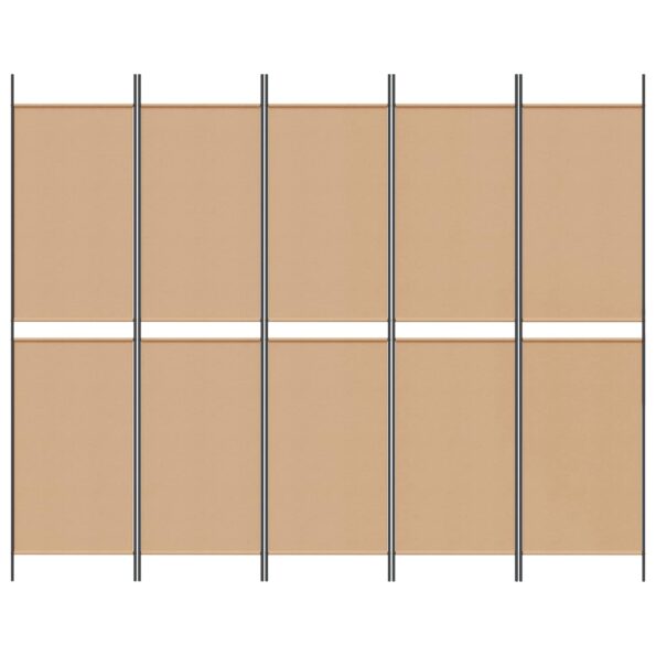 vidaXL 5-panelový paravan Béžová 250 x 200 cm Látka – Obrázok 4