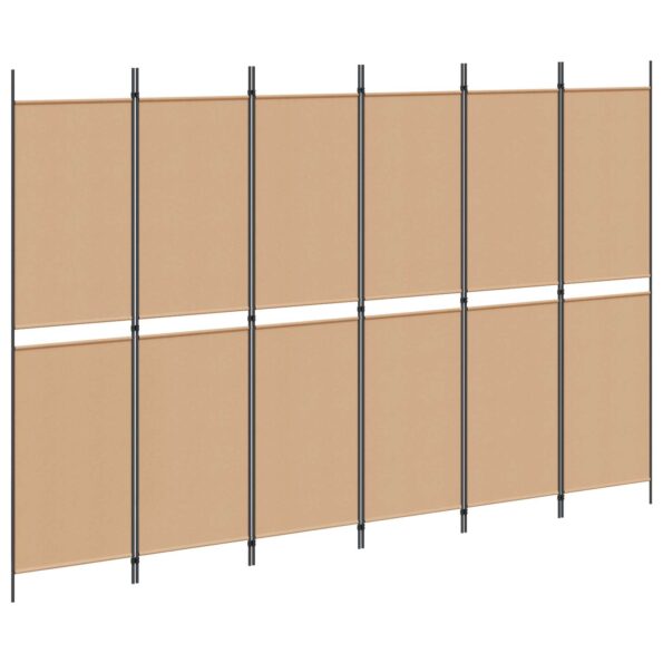 vidaXL 6-panelový paraván Béžová 300 x 200 cm Látka – Obrázok 2