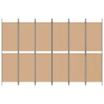vidaXL 6-panelový paraván Béžová 300 x 200 cm Látka – Obrázok 4