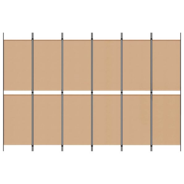 vidaXL 6-panelový paraván Béžová 300 x 200 cm Látka – Obrázok 4