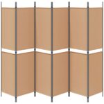 vidaXL 6-panelový paraván Béžová 300 x 200 cm Látka – Obrázok 6