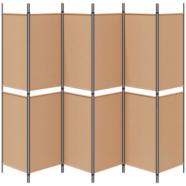 vidaXL 6-panelový paraván Béžová 300 x 200 cm Látka – Obrázok 6
