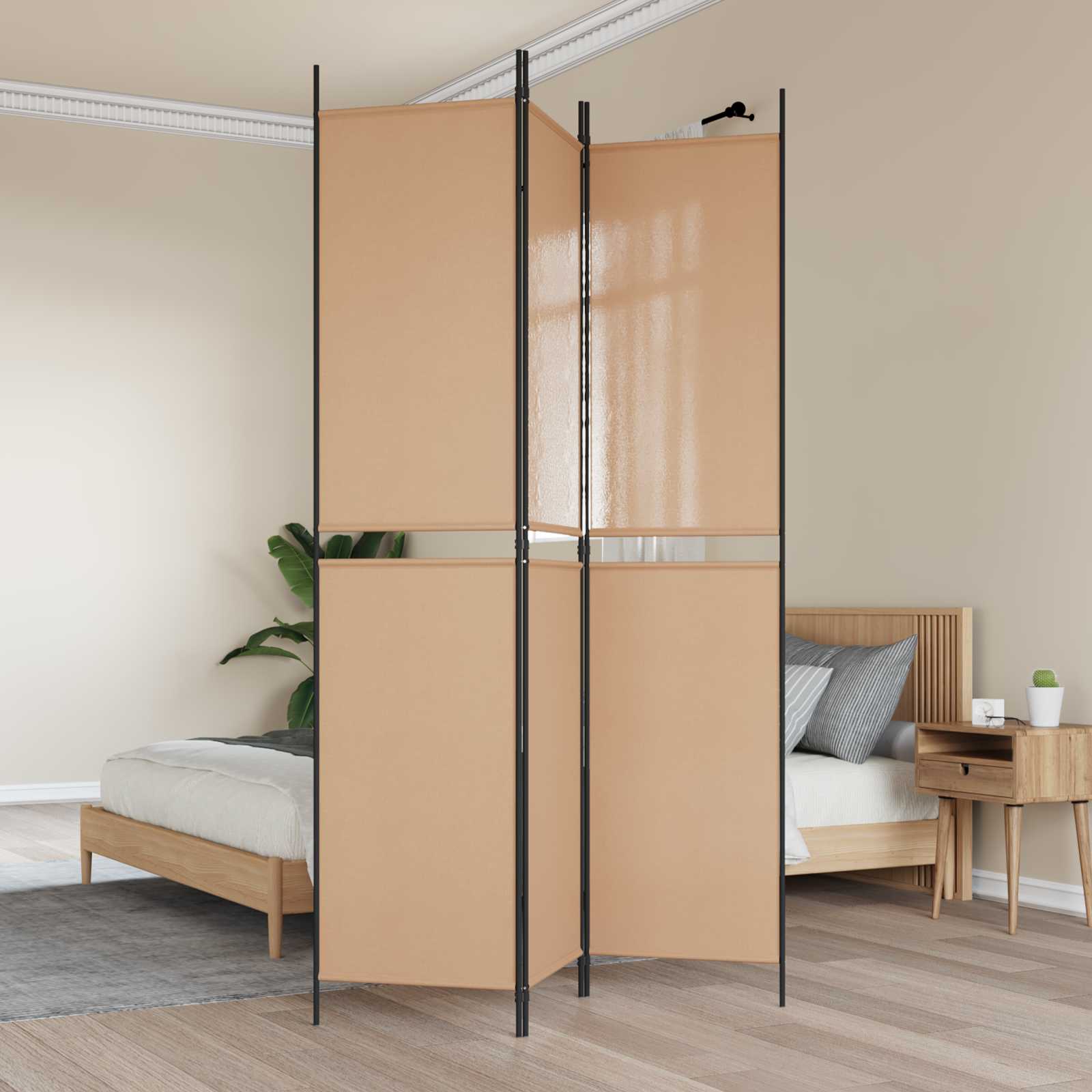 42039223_1.jpg vidaXL 3-panelový paravan Béžová 150 x 220 cm Látka – Obrázok 1
