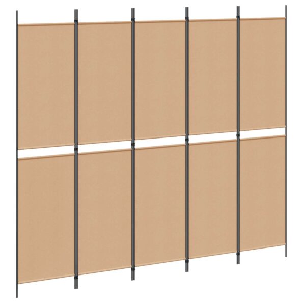 vidaXL 5-panelový paraván Béžová 250 x 220 cm Látka – Obrázok 2