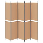 vidaXL 5-panelový paraván Béžová 250 x 220 cm Látka – Obrázok 6