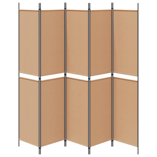 vidaXL 5-panelový paraván Béžová 250 x 220 cm Látka – Obrázok 6