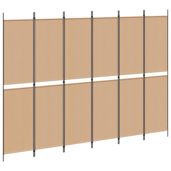 vidaXL 6-panelový paraván Béžová 300 x 220 cm Látka – Obrázok 2