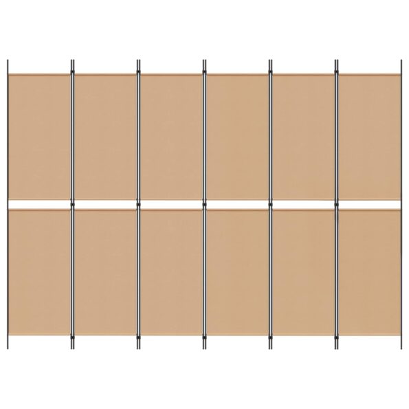 vidaXL 6-panelový paraván Béžová 300 x 220 cm Látka – Obrázok 4