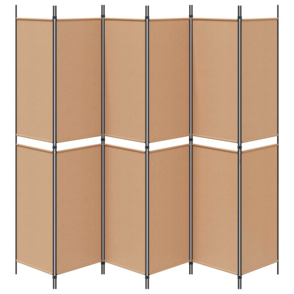 vidaXL 6-panelový paraván Béžová 300 x 220 cm Látka – Obrázok 6