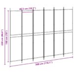 vidaXL 6-panelový paraván Béžová 300 x 220 cm Látka – Obrázok 8