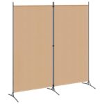vidaXL 2-panelový rozdeľovač miestnosti Béžová 175 x 180 cm Látka – Obrázok 2