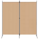 vidaXL 2-panelový rozdeľovač miestnosti Béžová 175 x 180 cm Látka – Obrázok 4