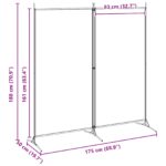 vidaXL 2-panelový rozdeľovač miestnosti Béžová 175 x 180 cm Látka – Obrázok 8