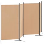vidaXL 4-panelový rozdeľovač miestnosti Béžová 346 x 180 cm Látka – Obrázok 3
