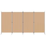 vidaXL 4-panelový rozdeľovač miestnosti Béžová 346 x 180 cm Látka – Obrázok 4